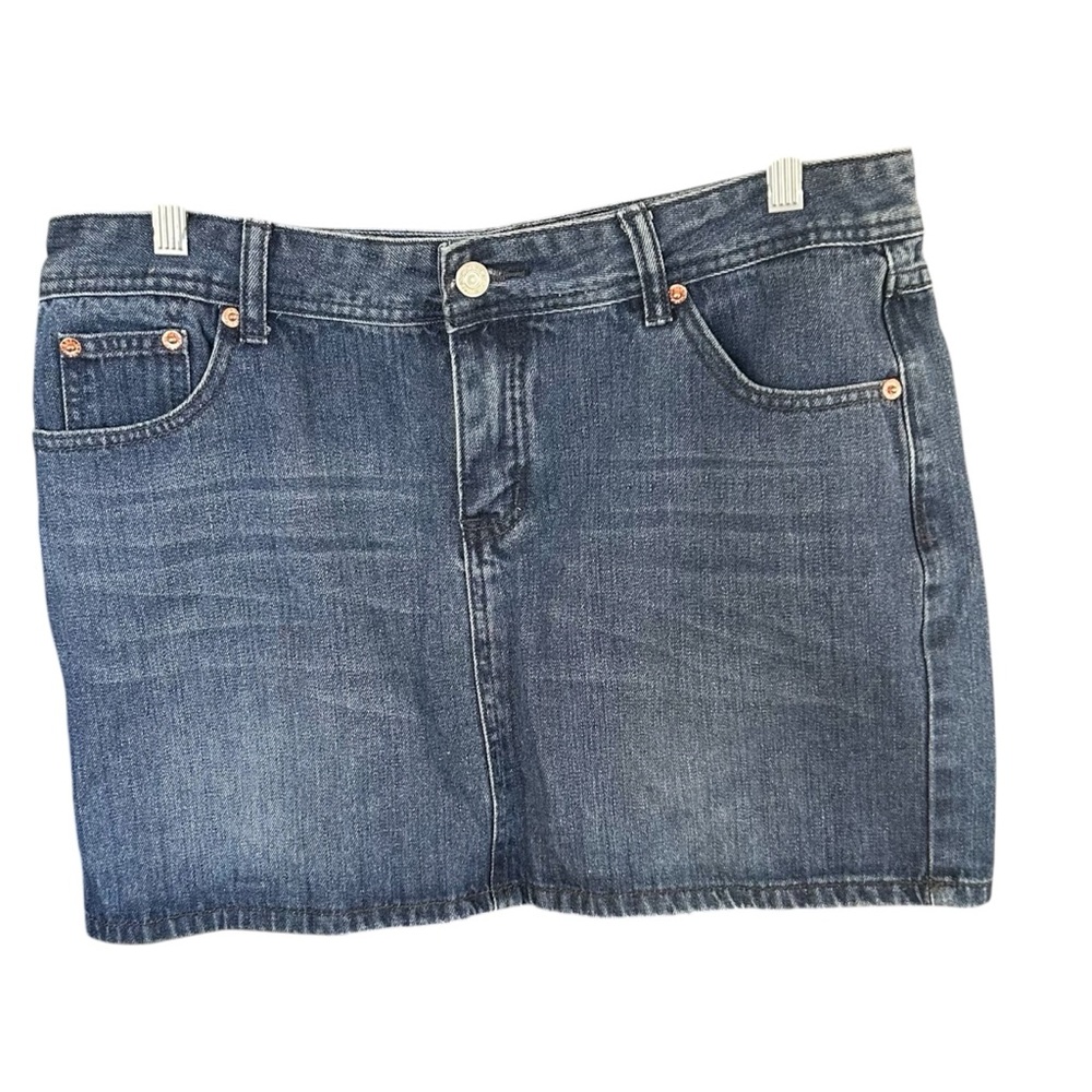 Chouyatou Dark Wash Denim Jean Mini Skirt Size L